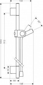Душова штанга Hansgrohe Axor Uno 105,5 см із шлангом 160 см поліроване золото 27989990
