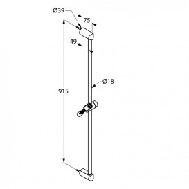 Душевая штанга и шланг KLUDI LOGO металл/пластик хром 6809005-00