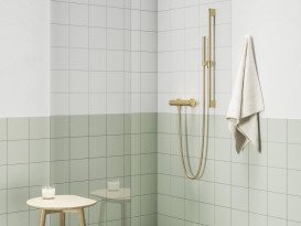 Душова штанга Ravak з рухомим утримувачем латунь золото матове X07P1246