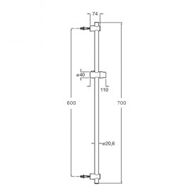 Душевая штанга Roca Stella 70 см хром A5B0205C00