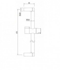 Душевая штанга Tres  Docce с держателем лейки хром 03463706