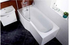 Шторка для ванной Jika Tigo 80х150 см изогнутая стеклянная левая H2562110026681