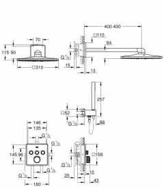 Душевая система Grohe Grohtherm SmartControl с душевым гарнитуром хром 34706000