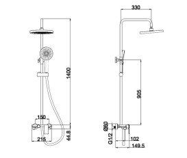 Душева система Аквародос Girona зі змішувачем хром АР000084814