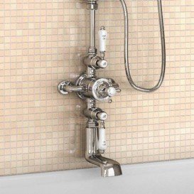 Душова система Burlington з термостатичним змішувачем верхнім і ручним душем хром H112-CL CHR