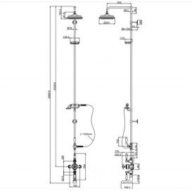 Душова система Burlington з термостатичним змішувачем верхнім і ручним душем хром H112-CL CHR