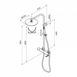 Душевая система GRB Axis со стойкой и однорычажным смесителем хром 74499740