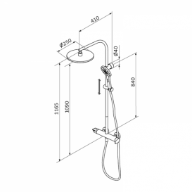 Душевая система GRB E-Dry с фиксированной стойкой хром 40440400XL