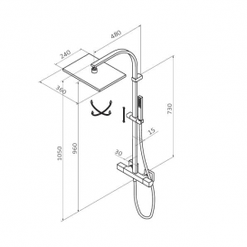 Душевая система GRB Kala термостатическая со стойкой хром 60449600