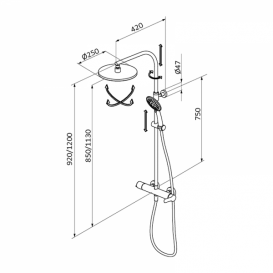 Душова система GRB Tender з розсувною стійкою хром 40499400TL
