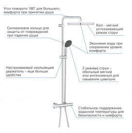 Душевая система Grohe Vitalio Start 250 Cubе с термостатом хром 26696000