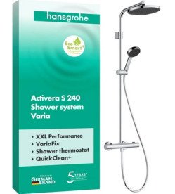 Душова система Hansgrohe Activera S 240 1jet EcoSmart з термостатом Ecostat Fine Varia хром 28078000