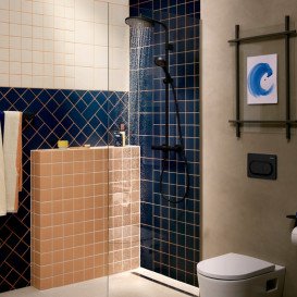 Душевая система Hansgrohe Activera S 240 1jet EcoSmart+ с термостатом Ecostat Fine Varia черный матовый 28083670