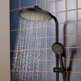 Душова система Hansgrohe Activera S 240 1jet EcoSmart+ із термостатом Ecostat Fine Varia чорний матовий 28083670
