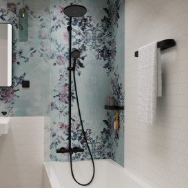 Душова система Hansgrohe Activera S 240 1jet EcoSmart із термостатом Ecostat Fine чорний матовий 28871670