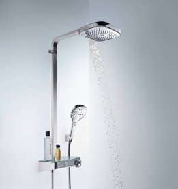 Душевая система Hansgrohe коллекция Raindance Select E Showerpipe 300 3jet с термостатом хром 27127000