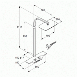 Душова система Kludi Cockpit Discovery з термостатом латунь білий / хром 8020091-00