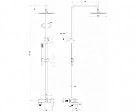 Душова система Paffoni Blu зі змішувачем хром ZCOL 632 CR