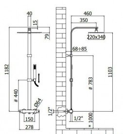 Душова стійка Paffoni Elle з термостатом чорний матовий ZCOL 664 NO