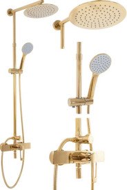 Душова система Rea Aldi із змішувачем золото REA-P8802