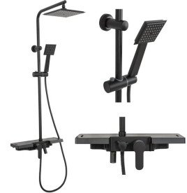 Душевая система Rea Bravo со смесителем черный REA-P0636