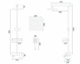 Душова система Rea Jack із змішувачем золото REA-P7008