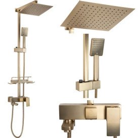 Душова система Rea Jack із змішувачем матове золото REA-P7050