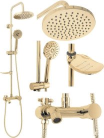 Душова система Rea Luis зі змішувачем золото REA-P7006