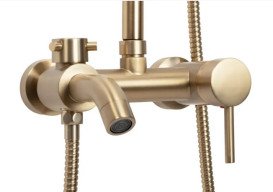 Душевая система Rea Luis со смесителем матовое золото REA-P7051