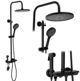 Душевая система Rea Max со смесителем черный REA-P6615