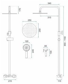 Душова система Rea Max із змішувачем хром REA-P6616