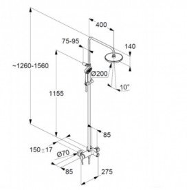 Душевая система с однорычажным смесителем для ванны и душа KLUDI LOGO DUAL латунь/пластик хром 6808305-00