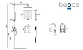 Душевая система скрытого монтажа Besco Modern/Varium I  со смесителем черный матовый BP-MVI-CZ