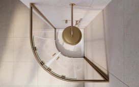 Душова система прихованого монтажу Besco Veo/Decco/Illusion II із змішувачем матове золото BP-DIII-ZS