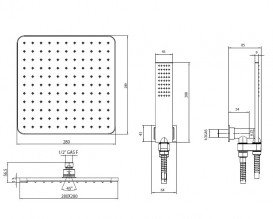 Душевая система скрытого монтажа Bossini M 71201 COSMO SQUARO
