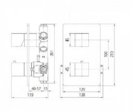 Душевая система скрытого монтажа Bossini M 80201 COSMO  SQUARO