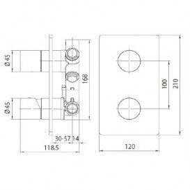 Душевая система скрытого монтажа Bossini M80237 COSMO  TONDO