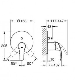 Душевая система скрытого монтажа Grohe Eurosmart с верхним душем Euphoria 260 хром 34614SC4