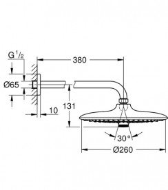 Душевая система скрытого монтажа Grohe Eurosmart с верхним душем Euphoria 260 хром 34614SC4