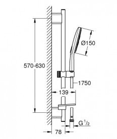 Душевая система скрытого монтажа Grohe Eurosmart New с верхним душем Tempesta 250 Cube хром UA26415SC5