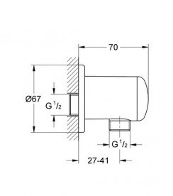 Душевая система скрытого монтажа Grohe Eurosmart New с верхним душем Tempesta 250 Cube хром UA26415SC5