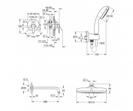 Душева система прихованого монтажу Grohe QuickFix Start хром UA202802R2