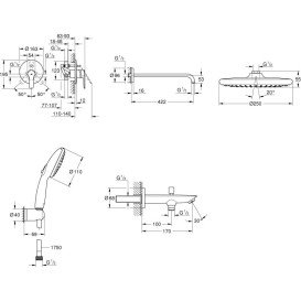 Душева система прихованого монтажу Grohe QuickFix Start з Vitalio Start 250 хром UA202803R3