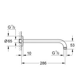 Душова система прихованого монтажу Grohe Eurosmart з верхнім душем New Tempesta Cosmopolitan 200 хром UA33556003
