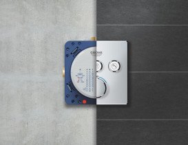 Душова система прихованого монтажу Grohe Grohtherm SmartControl з верхнім душем Rainshower SmartActive 310 Cube хром 1039980000