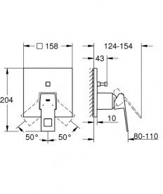 Душевая система скрытого монтажа Grohe Eurocube Rainshower Mono 310 Cube с верхним и ручным душем хром UA2406200L