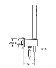 Душевая система скрытого монтажа Grohe Eurocube + Tempesta Cube 250 с верхним и ручным душем хром UA26415SC3