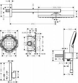 Душова система прихованого монтажу Hansgrohe Raindance E ShowerSelect Square хром 27952000