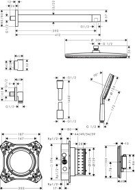 Душевая система скрытого монтажа Hansgrohe Raindance Alive S 300 1jet хром 24630000