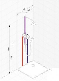 Душевая система скрытого монтажа Kludi Pure&Easy с верхним и ручным душем хром 376400565